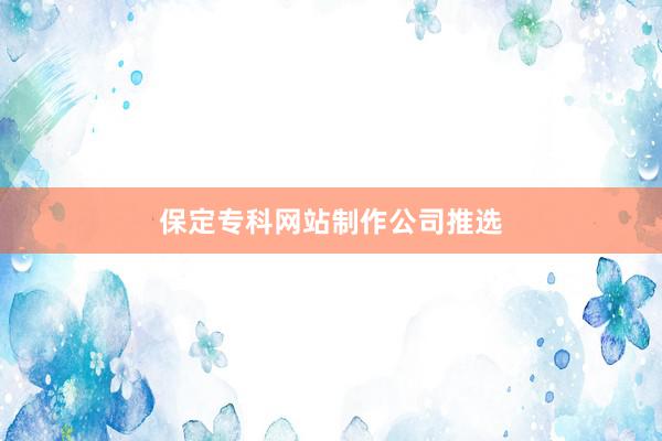 保定专科网站制作公司推选